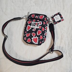 Brighton Love Heart Crossbody Bag - Black and Red